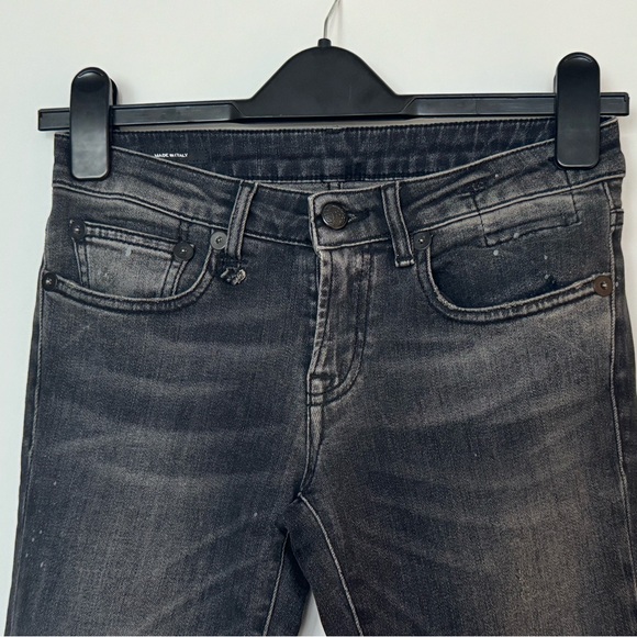 R13 Kate Skinny Ankle Jeans with Distressed High Cuff - Picture 4 of 10